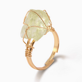 Bague Quartz Citron Dorée (Ajustable)