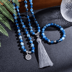 Mala en Agate Bleue | Lithothérapie Stéphanie