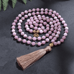 Collier Mala en Kunzite | Lithothérapie Stéphanie