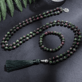 Collier Mala en Zoïsite | Lithothérapie Stéphanie