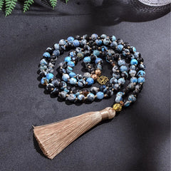 Collier Mala en Agate de Feu + Bracelet Offert