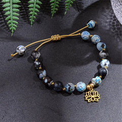 Collier Mala en Agate de Feu + Bracelet Offert