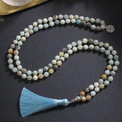 Collier Mala en Amazonite + Bracelet Offert