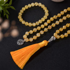 Collier Mala en Citrine + Bracelet Offert