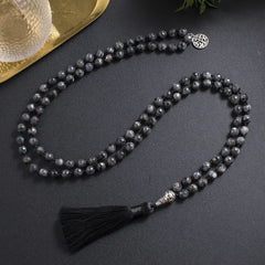 Collier Mala en Labradorite + Bracelet Offert