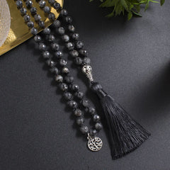 Collier Mala en Labradorite + Bracelet Offert