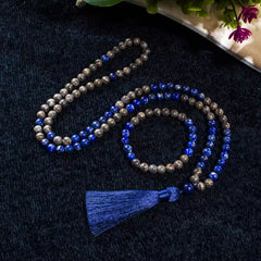 Collier Mala en Lapis Lazuli + Bracelet Offert