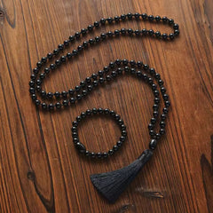 Collier Mala en Onyx + Bracelet Offert