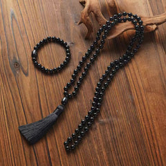 Collier Mala en Onyx + Bracelet Offert