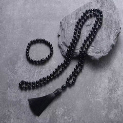 Collier Mala en Onyx + Bracelet Offert