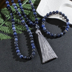 Collier Mala en Sodalite + Bracelet Offert