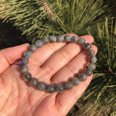 Bracelet en Pierre de Lune Grise 8MM | Lithothérapie Stéphanie