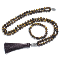 Collier Mala en Oeil de Tigre + Bracelet Offert