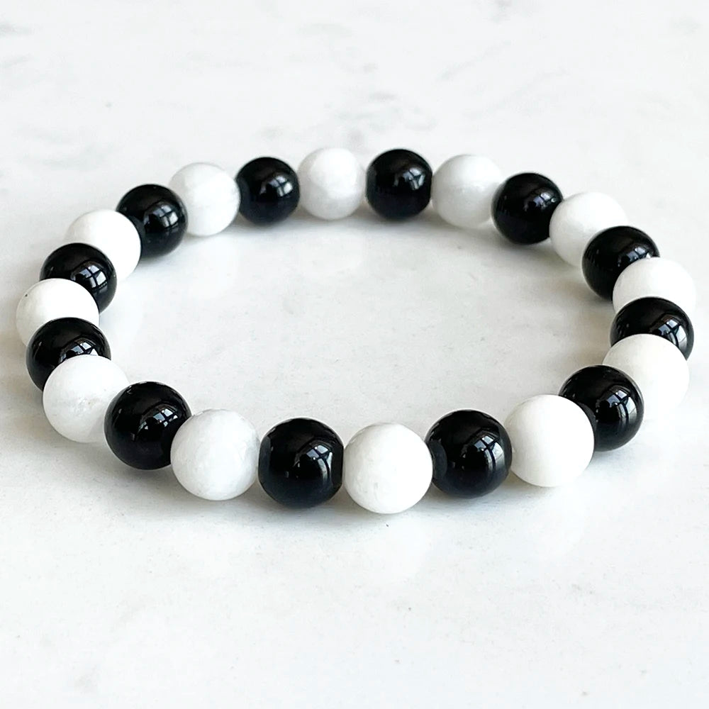 Bracelet en Tourmaline et Pierre de Lune | Lithothérapie Stéphanie