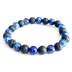 Bracelet Lapis Lazuli et Pierre de Lave | Lithothérapie Stéphanie