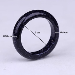 Anneau en Pierre de Sable Bleue