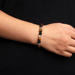 Bracelet en Tourmaline, Labradorite et Oeil de Tigre Stephanie