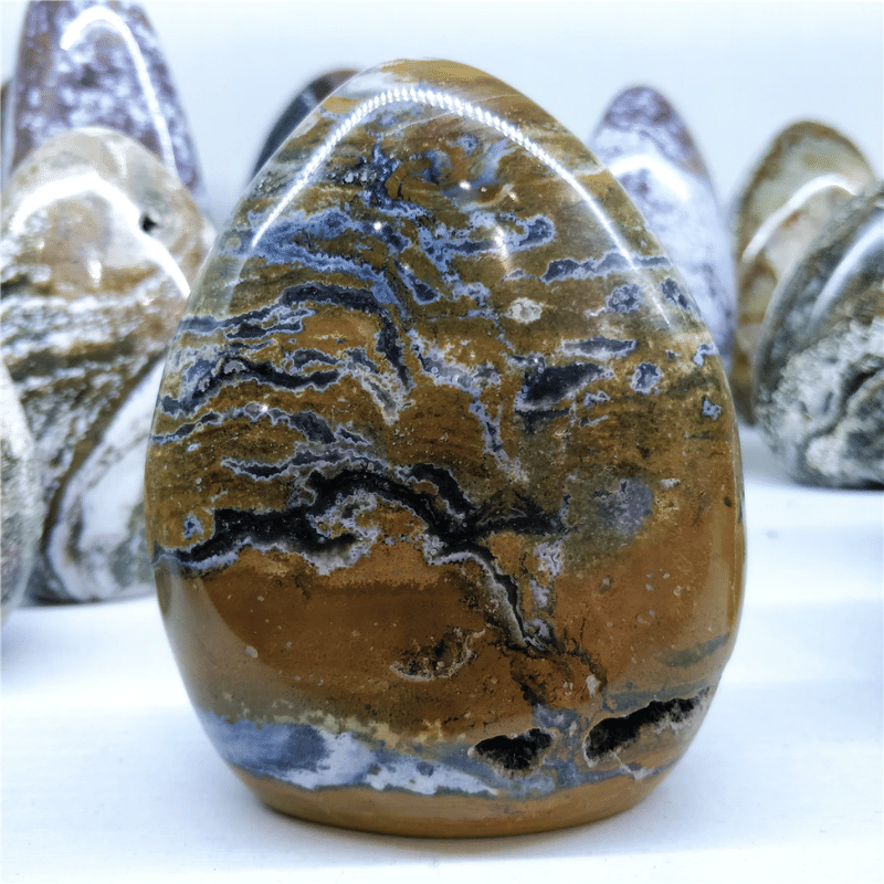 Bloc à Poser en Jaspe Océan | Lithothérapie Stéphanie