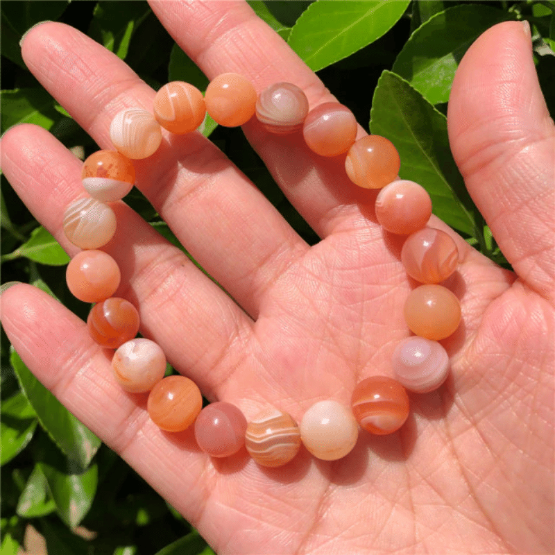 Bracelet en Agate Abricot | Lithothérapie Stéphanie
