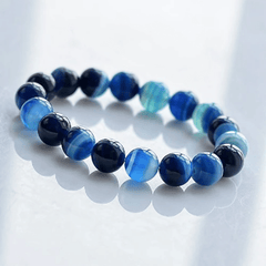 Bracelet Femme Agate Bleue | Lithothérapie Stéphanie