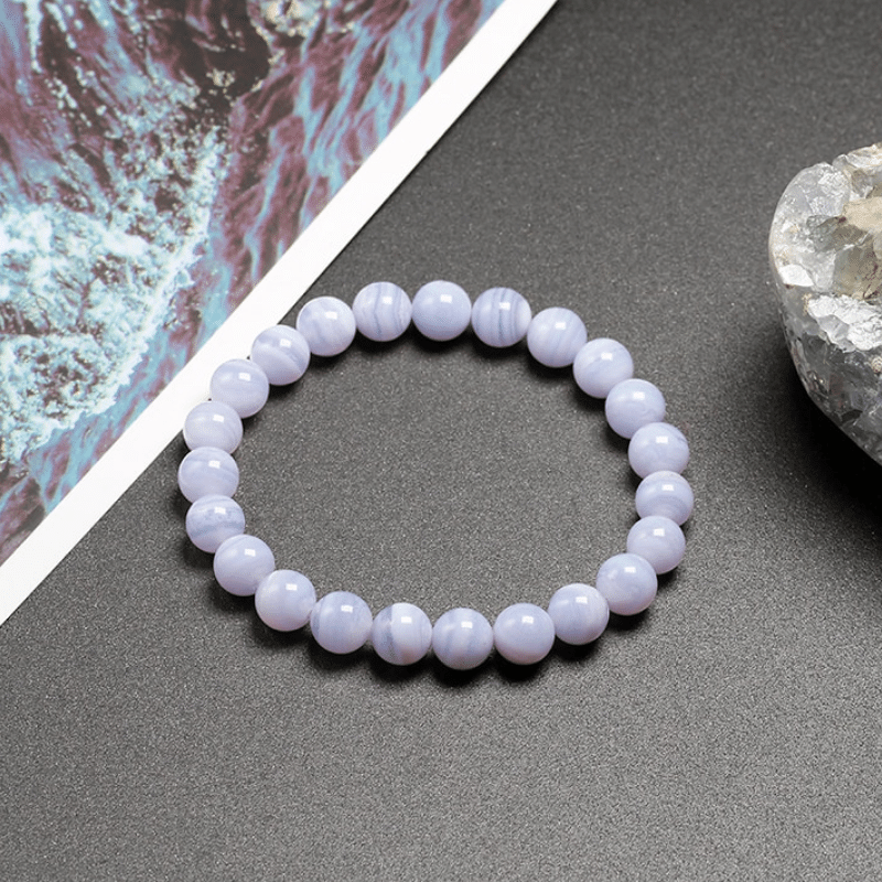 Bracelet en Agate Blue Lace | Lithothérapie Stéphanie