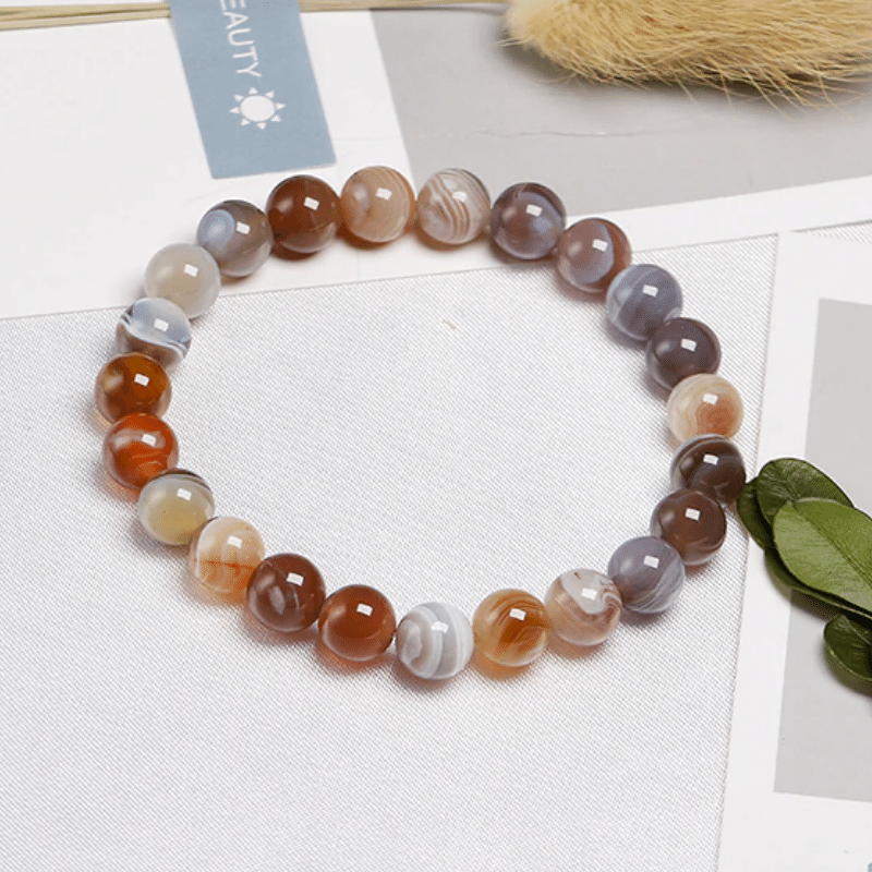 Bracelet en Agate Botswana | Lithothérapie Stéphanie