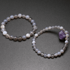 Bracelet Pierre Agate Grise | Lithothérapie Stéphanie