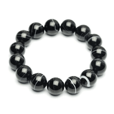 Bracelet Pierre Agate Noire et Blanche | Lithothérapie Stéphanie