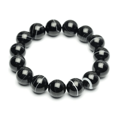 Bracelet Pierre Agate Noire et Blanche | Lithothérapie Stéphanie