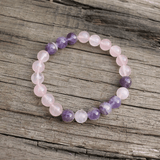 Bracelet Améthyste et Quartz Rose | Lithothérapie Stéphanie