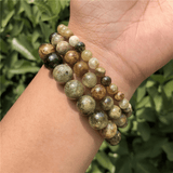 Bracelet Grenat Vert | Lithothérapie Stéphanie