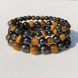 Bracelet Hématite et Oeil de Tigre | Lithothérapie Stéphanie