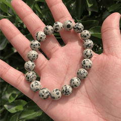 Bracelet en Jaspe Dalmatien | Lithothérapie Stéphanie