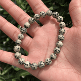 Bracelet Homme en Jaspe Dalmatien | Lithothérapie Stéphanie