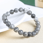 Bracelet en Jaspe Gris | Lithothérapie Stéphanie