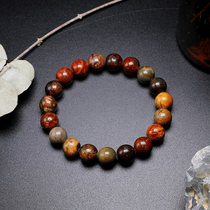 Bracelet en Jaspe Picasso | Lithothérapie Stéphanie