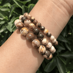 Bracelet Jaspe Zèbre Marron | Lithothérapie Stéphanie