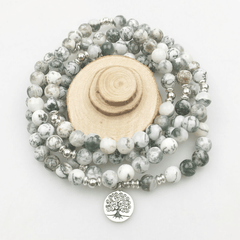 Bracelet Mala en Agate Arbre | Lithothérapie Stéphanie