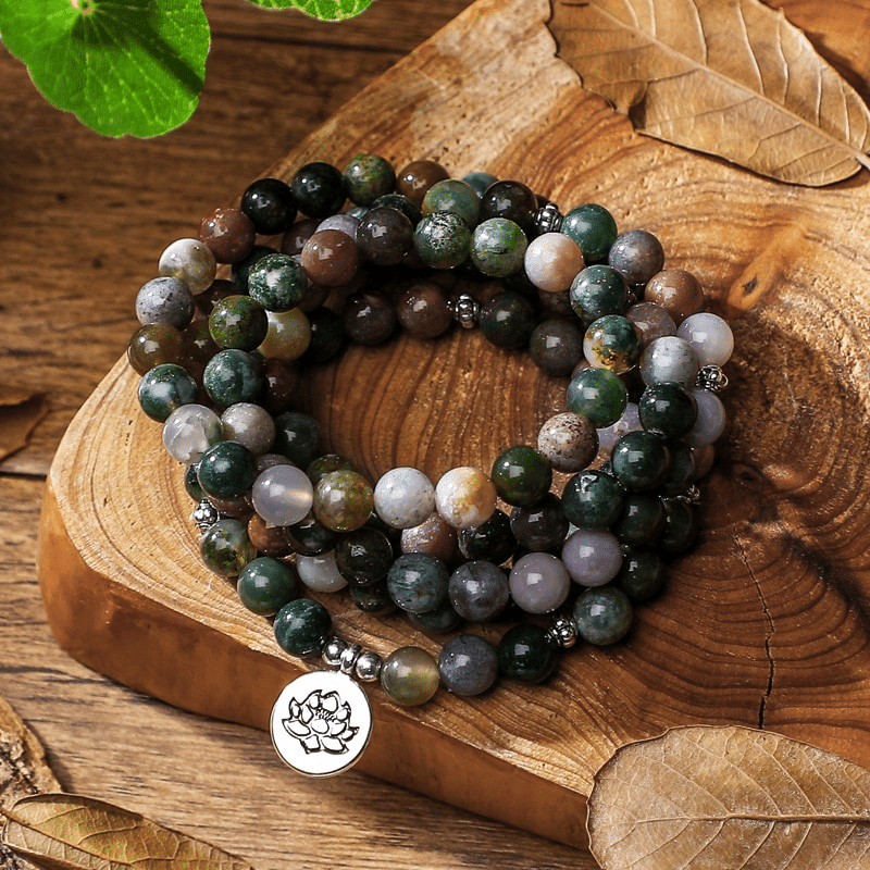 Bracelet Mala en Agate Indienne | Lithothérapie Stéphanie