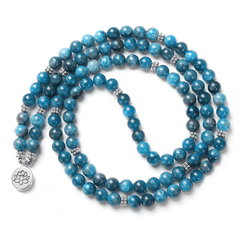 Bracelet Mala 108 Perles en Apatite | Lithothérapie Stéphanie