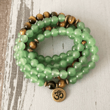 Bracelet Mala en Aventurine et Oeil de Tigre | Lithothérapie Stéphanie