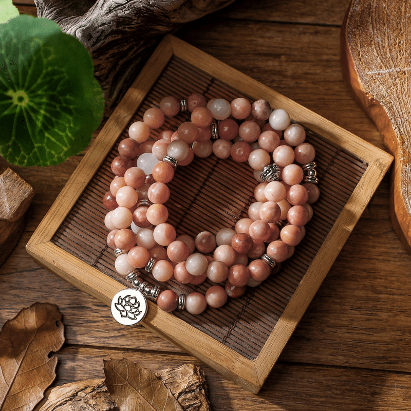 Bracelet Mala en Aventurine Rose | Lithothérapie Stéphanie
