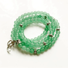 Bracelet Mala Tibétain en Aventurine Verte | Lithothérapie Stéphanie