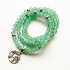 Bracelet Mala Bouddhiste en Aventurine Verte | Lithothérapie Stéphanie