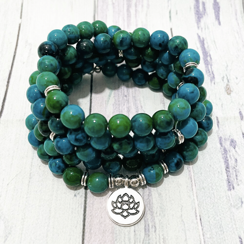 Bracelet Mala en Chrysocolle | Lithothérapie Stéphanie
