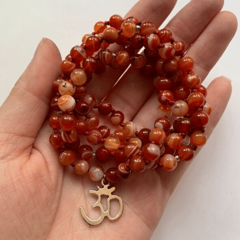 Bracelet Mala en Cornaline | Lithothérapie Stéphanie