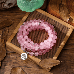 Bracelet Mala en Quartz Rose | Lithothérapie Stéphanie