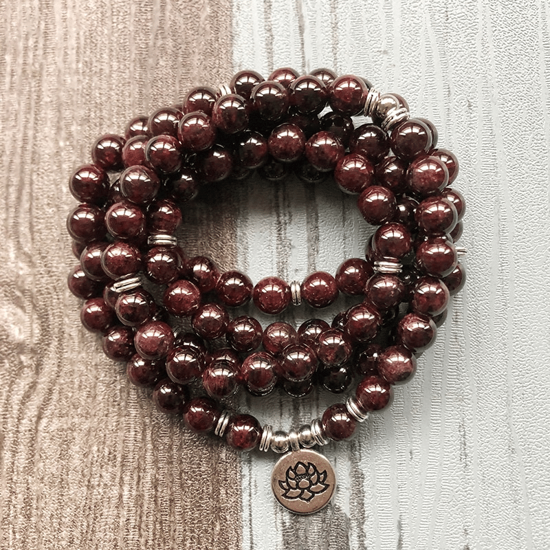 Bracelet Mala en Grenat | Lithothérapie Stéphanie
