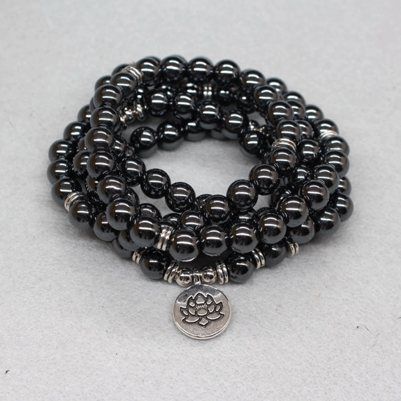 Bracelet Mala en Hématite | Lithothérapie Stéphanie