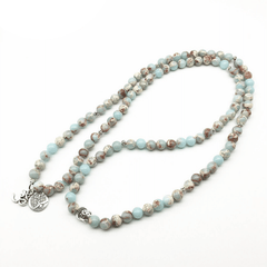 Collier Mala en Jaspe Aqua Terra | Lithothérapie Stéphanie